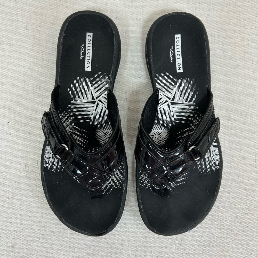 Collection by Clarks Black Sandals Modern Crisscross Design